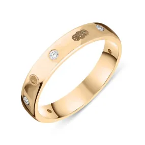 18ct Rose Gold 0.15ct Diamond King's Coronation Hallmark 4mm Ring