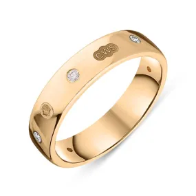 18ct Rose Gold 0.15ct Diamond King's Coronation Hallmark 5mm Ring