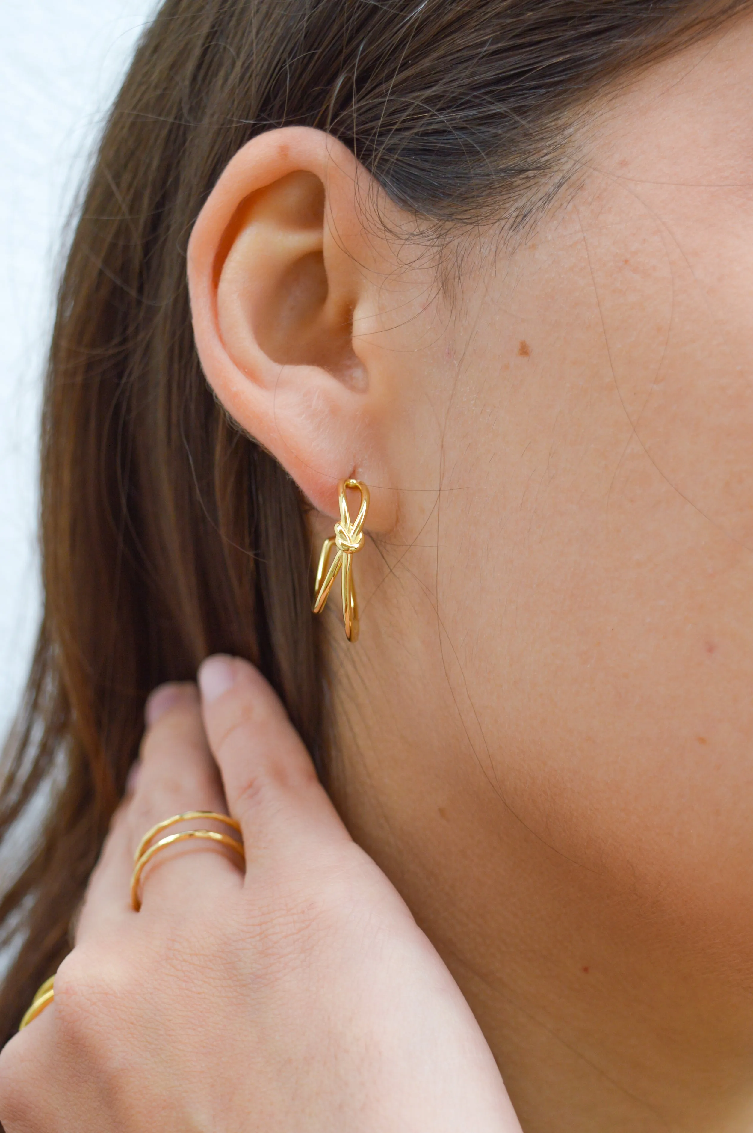 Ania Haie Gold Plate Knot Hoop Earrings