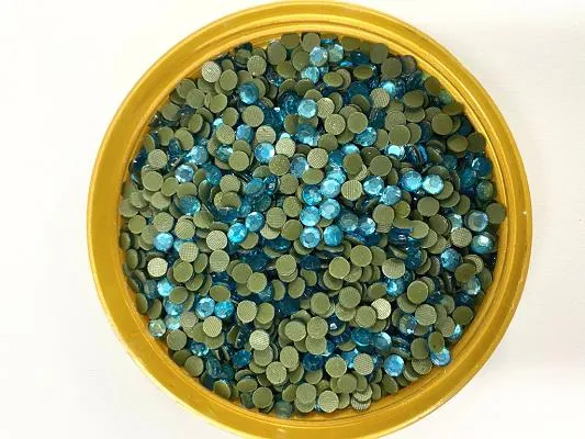 Aqua Blue Circular Chandala Glass Embellishment- 5 mm