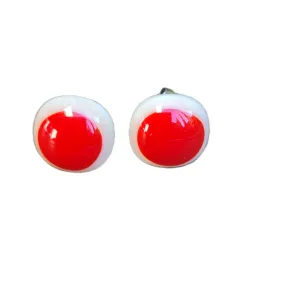 Artisan Glass stud earrings red and white