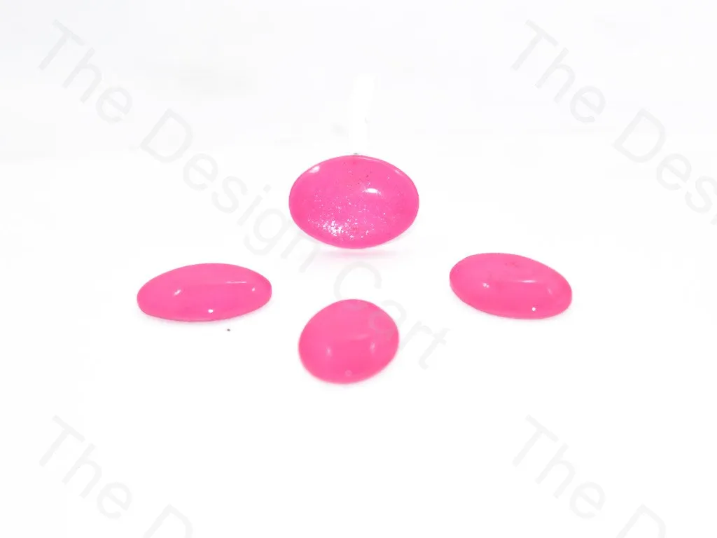 Baby Pink Oval Glass Stones