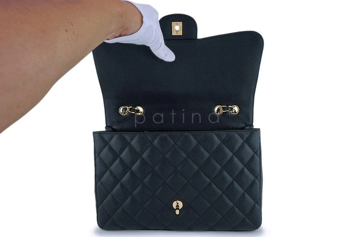 Chanel Black Caviar Classic Jumbo Flap Bag GHW