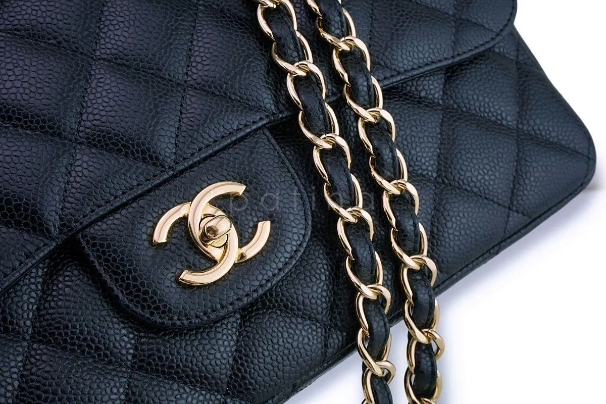 Chanel Black Caviar Classic Jumbo Flap Bag GHW