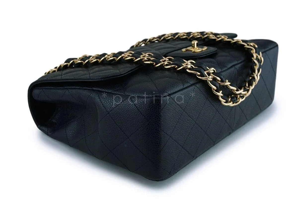 Chanel Black Caviar Classic Jumbo Flap Bag GHW