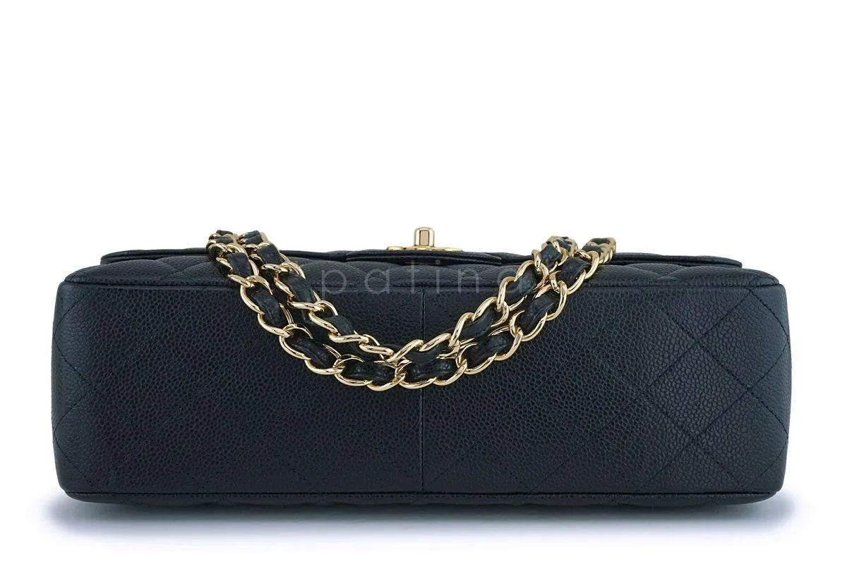 Chanel Black Caviar Classic Jumbo Flap Bag GHW