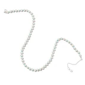 Chronos Strand, Turquoise & Freshwater Pearl, Silver