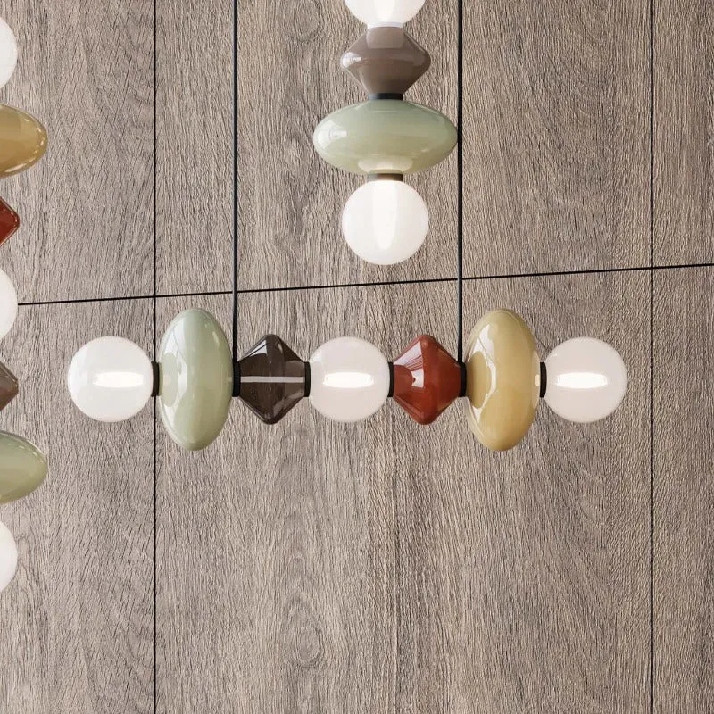 Colourful Stacked Glass Linear Pendant