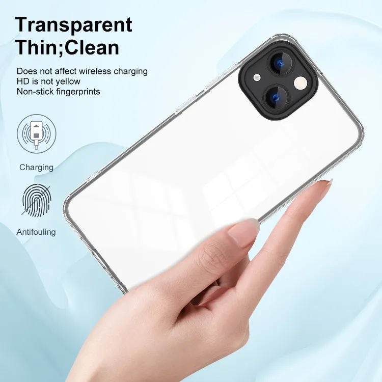 Compatible with iPhone 15, this 3 in 1 Clear TPU Color PC Frame Phone Case offers a sleek, lightweight design with a built-in card slot and bracket function for hands-free viewing. Crafted