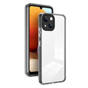 Compatible with iPhone 15, this 3 in 1 Clear TPU Color PC Frame Phone Case offers a sleek, lightweight design with a built-in card slot and bracket function for hands-free viewing. Crafted