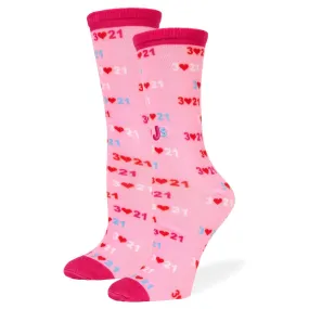 Down Syndrome Awareness Light Pink Unisex Crew Socks