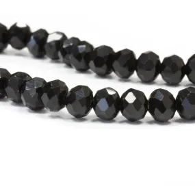 Faceted Rondelle 4x6mm Black 4x6mm - 1 string