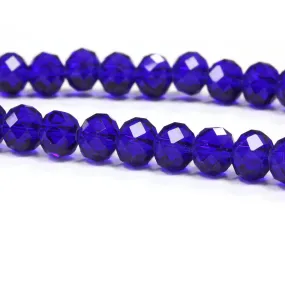 Faceted Rondelle 4x6mm Cobalt Blue 4x6mm - 1 string