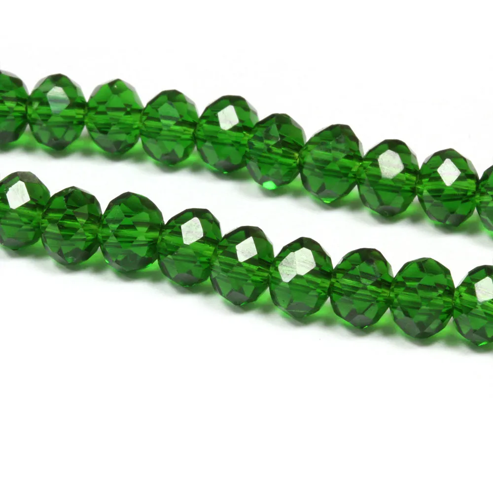 Faceted Rondelle 4x6mm Green - 1 string