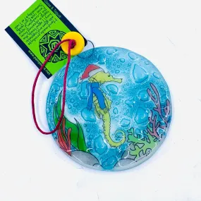 Fair Trade Ornament 145 Seahorse Santa Hat