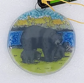 Fair Trade Ornament 31 Black Bear Mother & Cubs