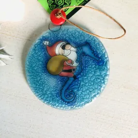 Fair Trade Ornament 49 Santa on Seahorse