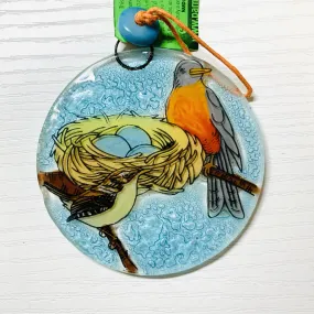 Fair Trade Ornament 80 Robin Pair with Nest