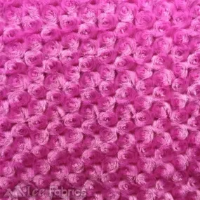 Fuchsia Minky Rose Rosebud Fabric Blanket Fabric