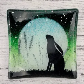 Fused Glass Dish Hare - available in 2 colours