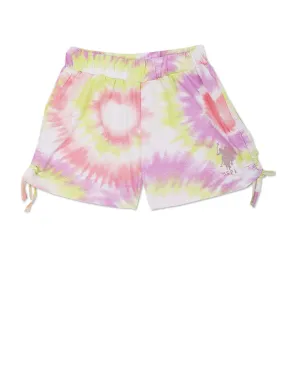 Girls Tie And Dye Ruched Coordinate Shorts