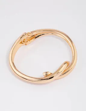 Gold Knotted Interlaced Hing Bangle