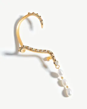 Harris Reed Pearl Serpent Ear Cuff | 18k Gold Plated/Pearl