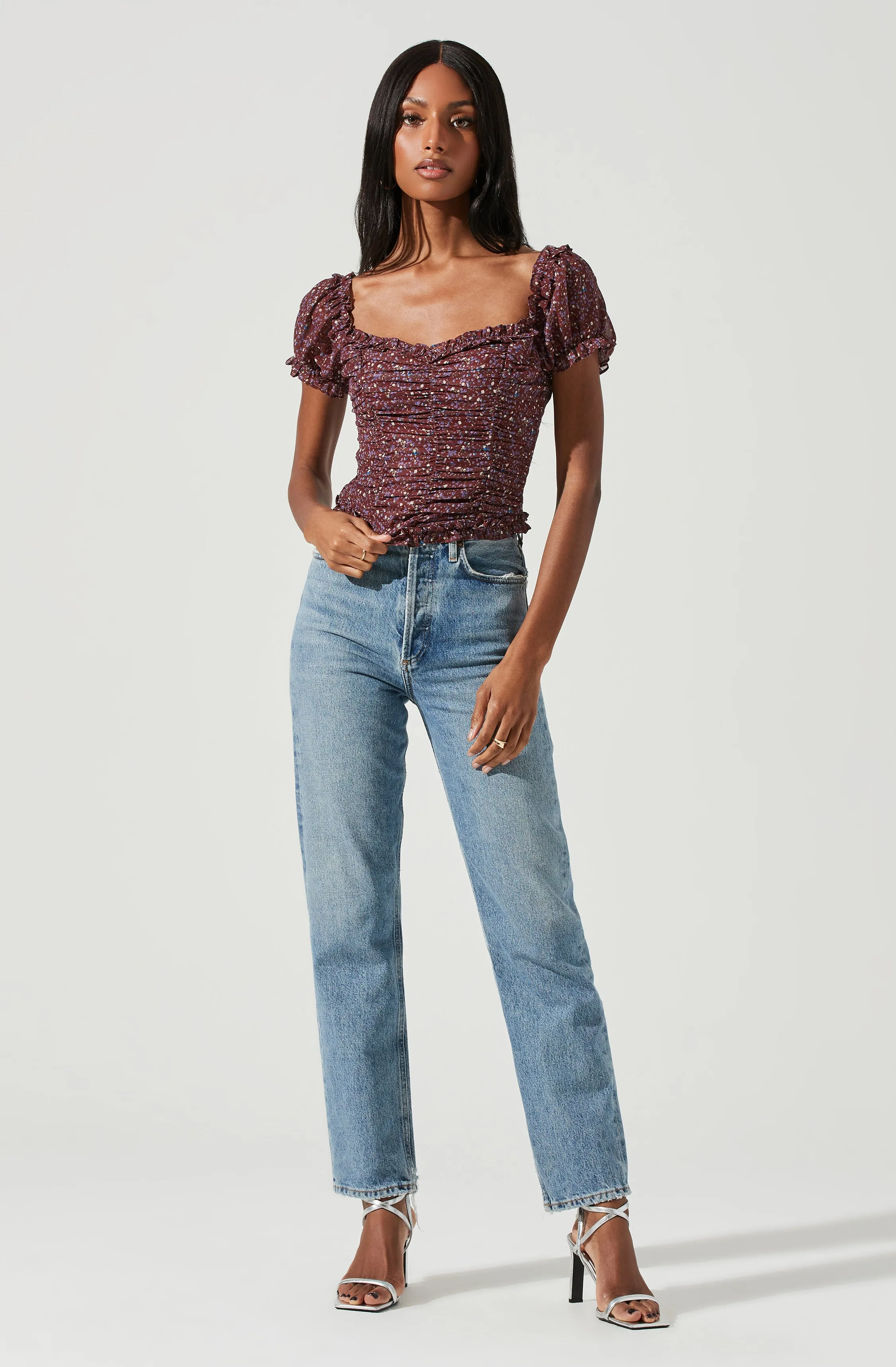 Helena Floral Ruched Top