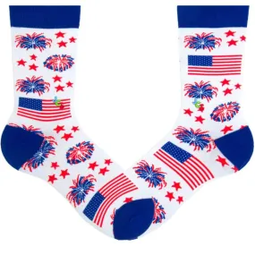 John's Patriotic Fireworks Crew Socks