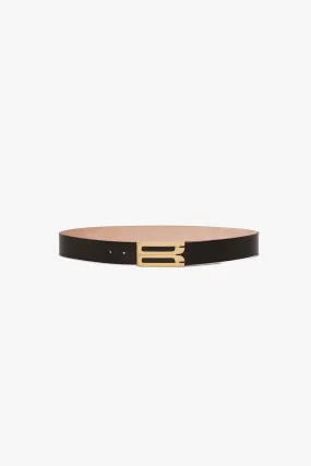 Jumbo Frame Belt In Black Leather