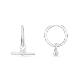 Orelia Dainty T-Bar Knot Hoops