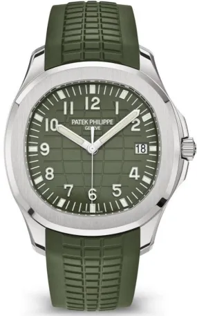 Patek Philippe Aquanaut - White Gold - Khaki Green Embossed Dial (Ref# 5168G-010)