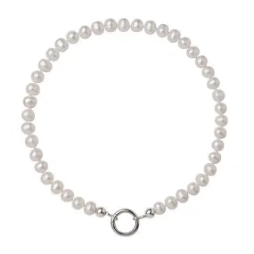 Pearl Knotted Necklace With Sterling Silver Clasp