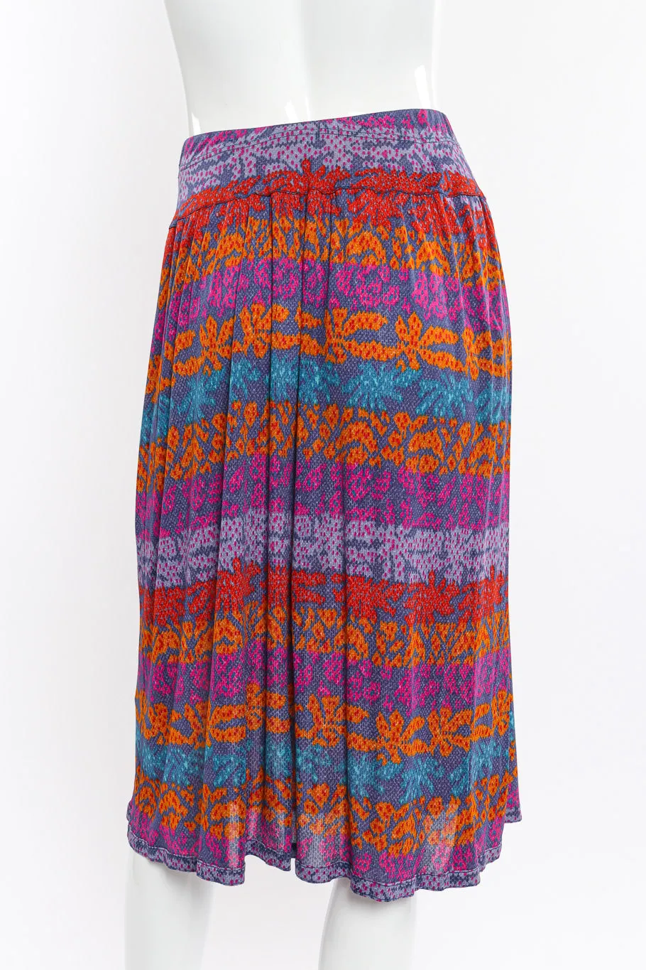 Printed Silk Top & Skirt Set