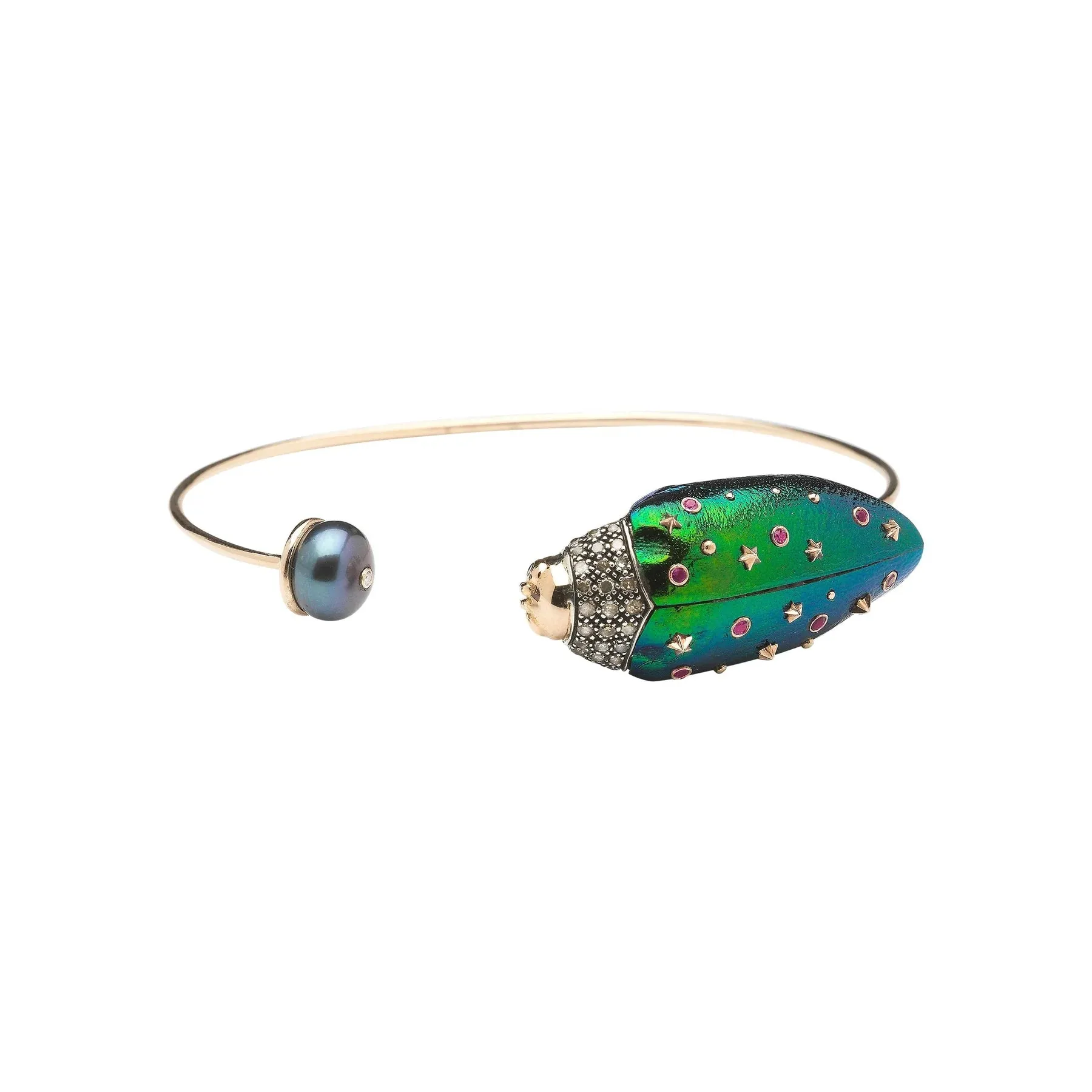 Scarab and Pearl Bangle