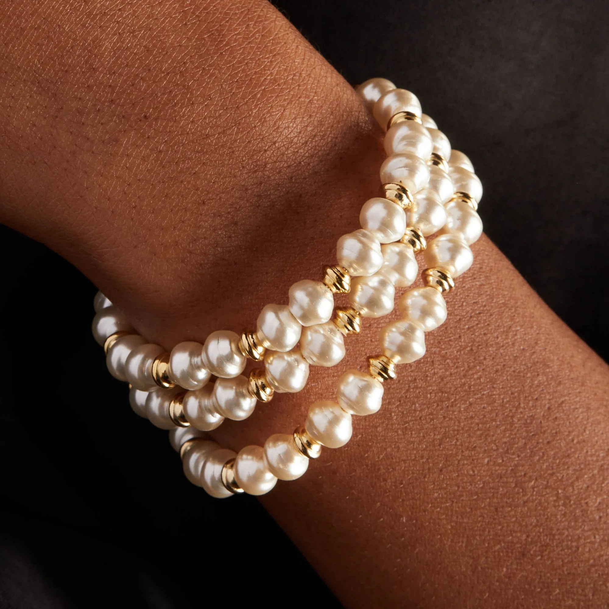 Sea Sultry Cuff Bracelet, Soft Pearl White