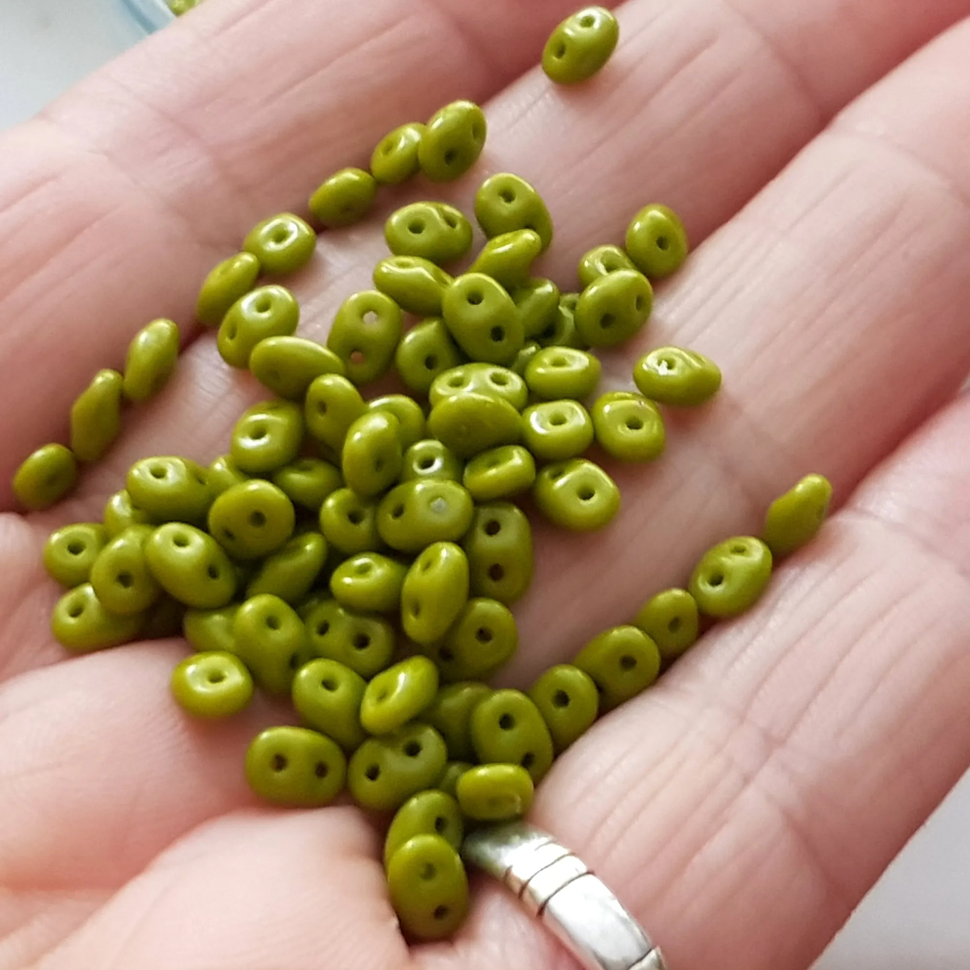 SuperDuo Olive Opaque 10g by Matubo | SD-53420 | Beading Supply