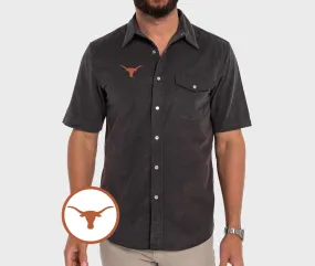 Texas - Short Sleeve Corduroy Pearl Snap - Longhorn - Gray